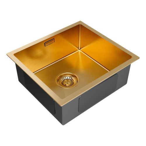 Кухонная мойка Paulmark ALLER 44 UNI PM904444-BG 39х39 цвет брашированное золото поверхность матовая - фото 2
