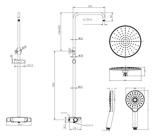 Душевая стойка Creavit SH510 настенная цвет хром - фото 2
