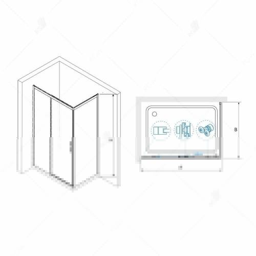 Душевой уголок RGW Leipzig 34124187-014 170х80 стекло прозрачное профиль черный без поддона - фото 5