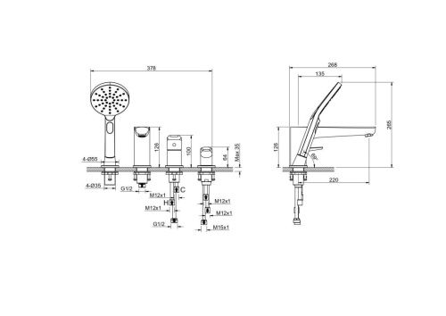 Смеситель Aquatek Бетта AQ1148BGM на борт ванны вороненая сталь - фото 3