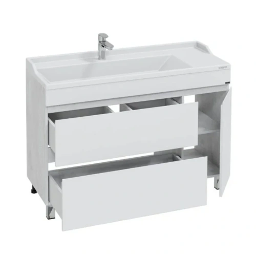 Тумба под раковину СанТа Марс 700422 120х50 напольная цвет белый/серый - фото 3