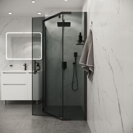 Душевой уголок Niagara Eco NG-1010-14DT 100х100 стекло тонированное профиль черный без поддона