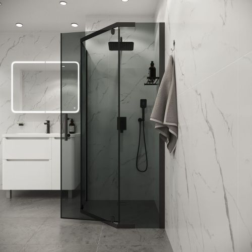 Душевой уголок Niagara Eco NG-1010-14DT 100х100 стекло тонированное профиль черный без поддона - фото 4