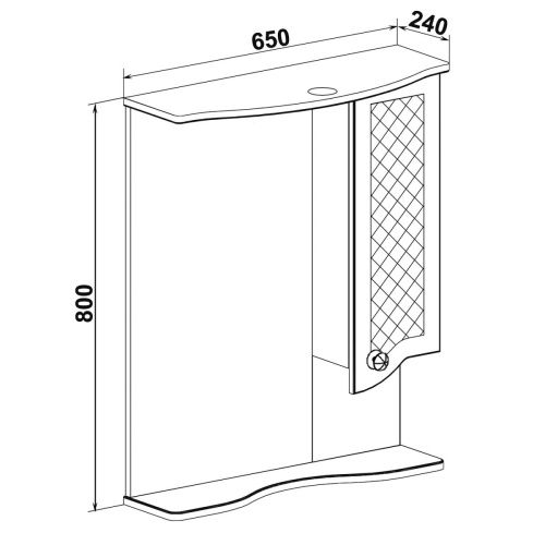 Зеркало-шкаф Runo Милано УТ000002097 70х80 подвесной цвет белый - фото 5