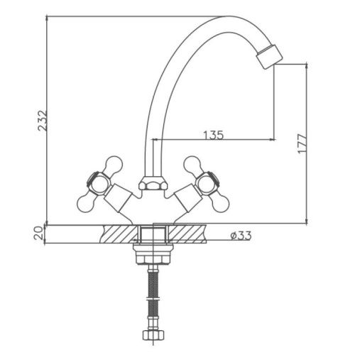 Смеситель для кухни Cron CN4119-2 на мойку хром - фото 3