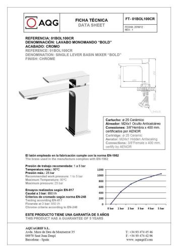 Смеситель AQG Bold 01BOL100BL на раковину белый - фото 2