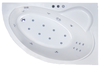 Ванна акриловая гидромассажная Royal Bath ALPINE RB819102DL-R 170х100 пристенная асимметричная с каркасом