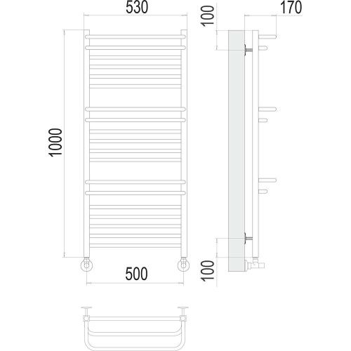 Полотенцесушитель водяной Terminus 4670078529756 55х100 хром - фото 3