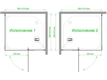 Душевой уголок Royal Bath HPVD RB1090HPVD-C-BL 100х90 стекло матовое профиль черный без поддона