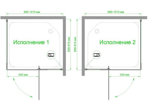 Душевой уголок Royal Bath HPVD RB1090HPVD-C-BL 100х90 стекло матовое профиль черный без поддона - фото 4