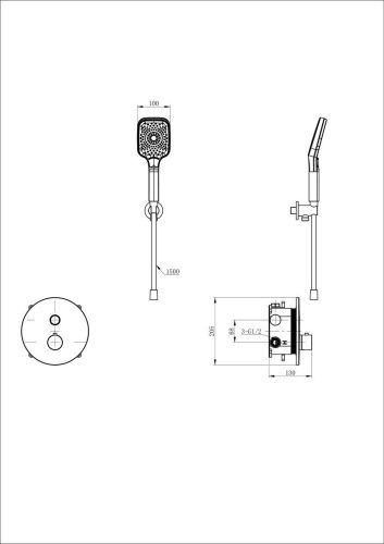 Смеситель для душа Wonzon & Woghand WW-D1017-A-MW встраиваемый в стену белый с термостатом - фото 2