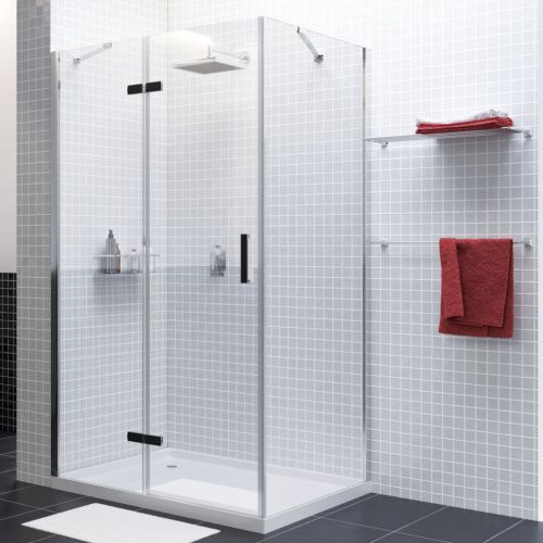 Душевой уголок Wasserkraft 10H06LBLACK 120х80 стекло прозрачное профиль хром без поддона - фото 2