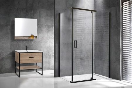 Душевой уголок Royal Bath HPVD RB8100HPVD-T-BL 100х80 стекло прозрачное профиль черный без поддона