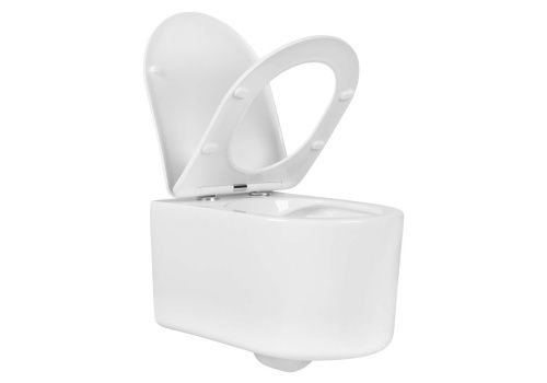 Унитаз подвесной Aquatek МИЯ AQ2004-00 белый с сиденьем микролифт безободковый каскадный смыв - фото 2