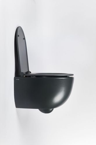 Чаша унитаза подвесная Galassia Dream 7334NEMT цвет черный без сиденья безободковая каскадный смыв - фото 3