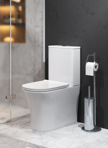 Унитаз напольный с бачком Grossman Classic GR-4466S белый с сиденьем микролифт безободковый каскадный смыв - фото 5