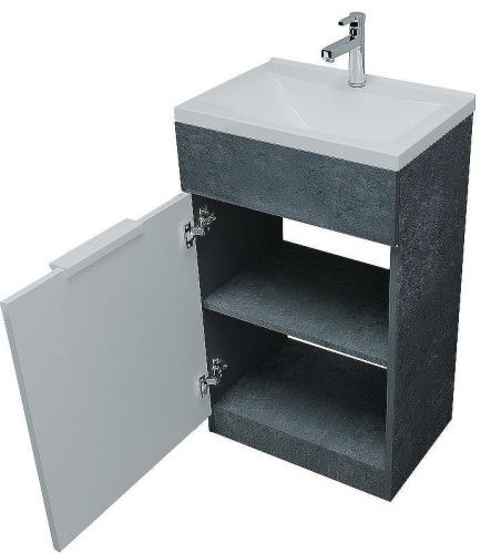 Тумба с раковиной 1MarKa Revo У99086 50х40 напольная цвет серый - фото 2