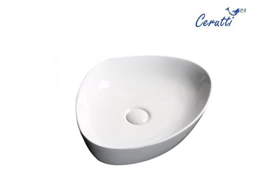 Раковина из сантехнического фарфора Cerutti SPA CR0021C 50х40 накладная цвет белый без отверстий под смеситель - фото 5