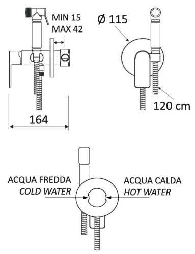 Гигиенический душ со смесителем Mariani В37185AT белый - фото 2