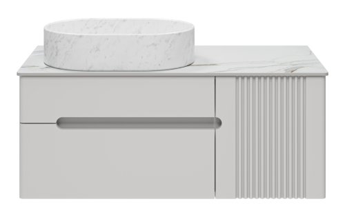 Тумба под раковину Brevita Pallisandro PAL-50100-501П2Я 100х50 подвесная цвет серый - фото 2