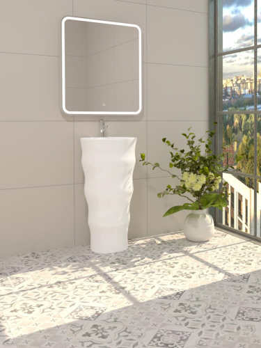 Раковина из сантехнического фаянса WeltWasser WW SK 10000005493 40 см напольная цвет белый 1 отверстие под смеситель - фото 5