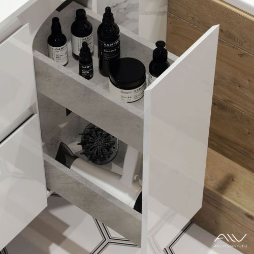 Тумба с раковиной Alavann Eva ALV0974000 100х50 подвесная цвет белый - фото 4