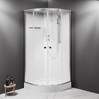 Душевая кабина Am.Pm X-Joy W94C-401-090MT 90х90 четверть круга без крыши ориентация универсальная