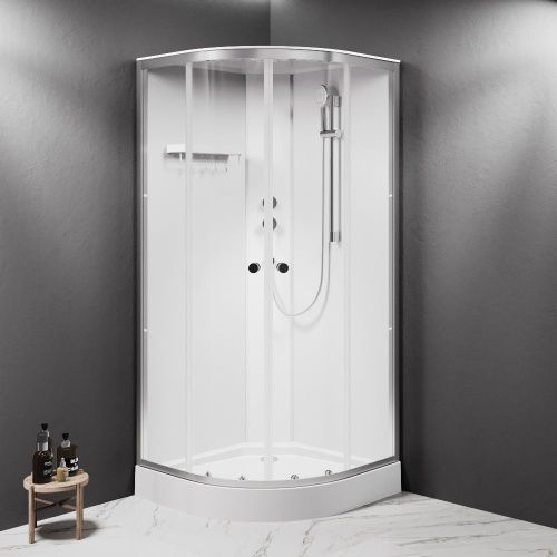 Душевая кабина Am.Pm X-Joy W94C-401-090MT 90х90 четверть круга без крыши ориентация универсальная