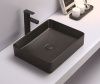 Раковина из сантехнического фаянса CeramaLux 7050KMB 50х40 накладная цвет черный без отверстий под смеситель