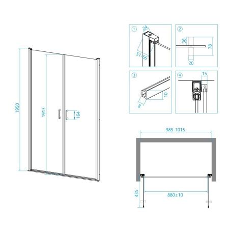 Душевая дверь RGW Leipzig 06120600-11 100х195 стекло прозрачное профиль хром