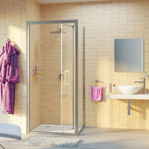 Душевой уголок Wasserkraft 78F18 100х90 стекло прозрачное профиль хром без поддона - фото 2