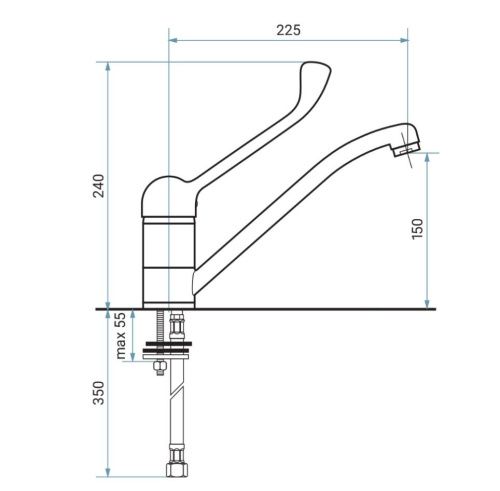 Смеситель для кухни Emmevi Ambra 9007LC/CR на мойку хром - фото 2