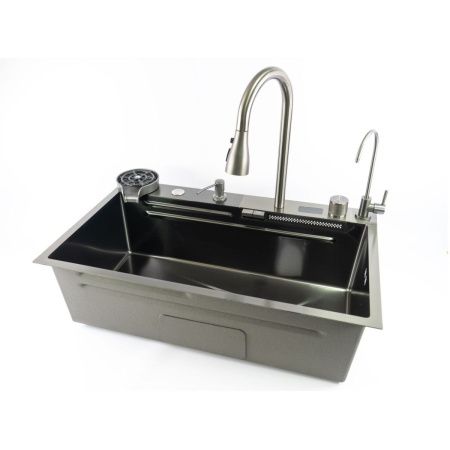 Кухонная мойка Fmark FSC002Q 75х45 цвет серый поверхность матовая