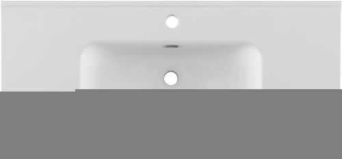 Раковина керамическая Aquanet Flat 00330426 100х50 полувстраиваемая цвет белый 1 отверстие под смеситель - фото 2