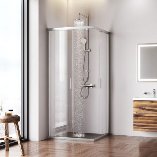 Душевой уголок Am.Pm Gem W90G-403-9090MT 90х90 стекло прозрачное профиль хром без поддона - фото 3