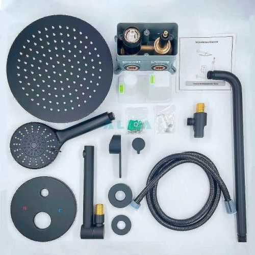 Душевая система ALMAes Ruver TVZ-8830 встраиваемая в стену цвет черный - фото 2