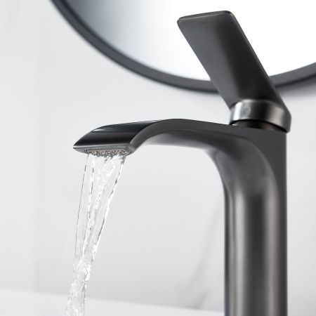 Смеситель Shevanik S4101T на раковину оружейная сталь