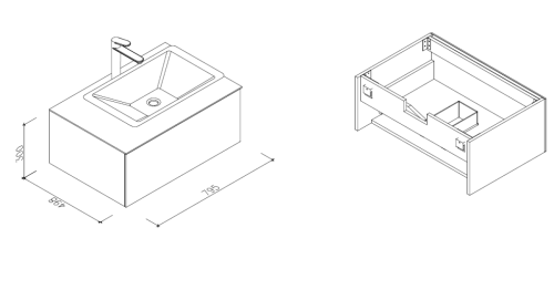Тумба с раковиной AltroBagno Lazio Lazio 800 80х50 - фото 2