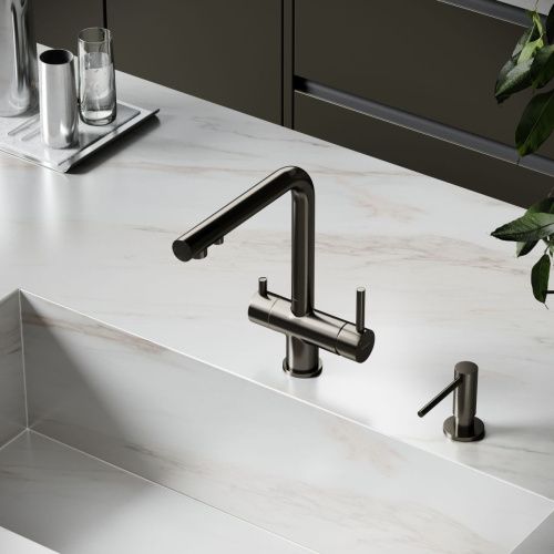 Смеситель для кухни Sancos Foster SC4014GG на мойку вороненая сталь - фото 3