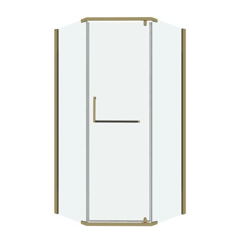 Душевой уголок Grossman Pragma 302.K33.03.1010.32.00 100х100 стекло прозрачное профиль золото без поддона