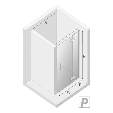 Душевая дверь New Trendy NEW RENOMA R D-0096A 80х195 стекло прозрачное профиль хром