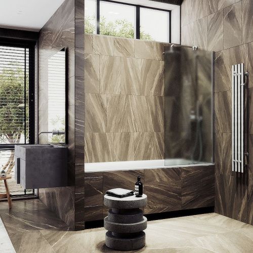 Душевая шторка на ванну Maybah Glass MGV-94-5ш 80х140 стекло тонированное профиль хром ориентация универсальная - фото 3