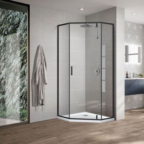 Душевой уголок Vincea Slim-U VSP-2SU900CLB 90х90 стекло прозрачное профиль черный без поддона