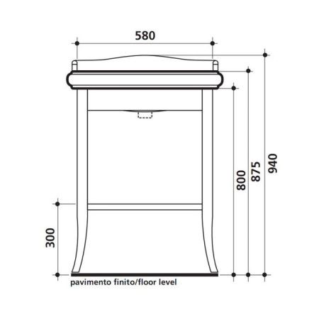 Тумба под раковину Kerasan RETRO 735040 70х50 цвет коричневый