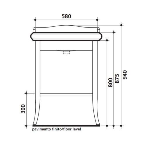 Тумба под раковину Kerasan RETRO 735040 70х50 цвет коричневый - фото 2