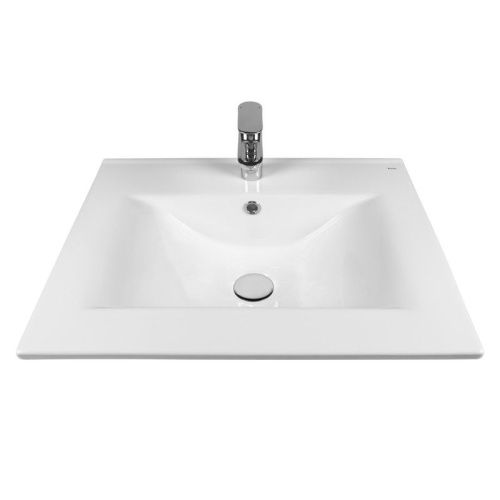 Раковина из сантехнического фарфора Bond Cube S05-600 60х50 встраиваемая цвет белый 1 отверстие под смеситель - фото 5