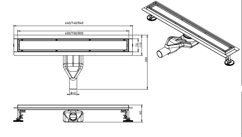 Душевой трап CeramaLux CL6138G-60 - фото 2