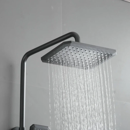 Душевая стойка Shevanik S8836H настенная цвет черный