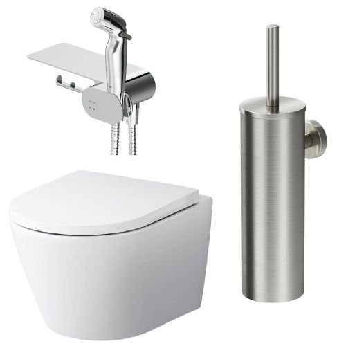 Унитаз подвесной Am.Pm Sense CK74H0403W белый с сиденьем микролифт безободковый каскадный смыв - фото 2