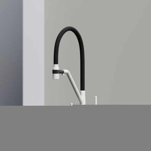 Смеситель для кухни Sancos Dora SC4003GR на мойку белый/черный - фото 2